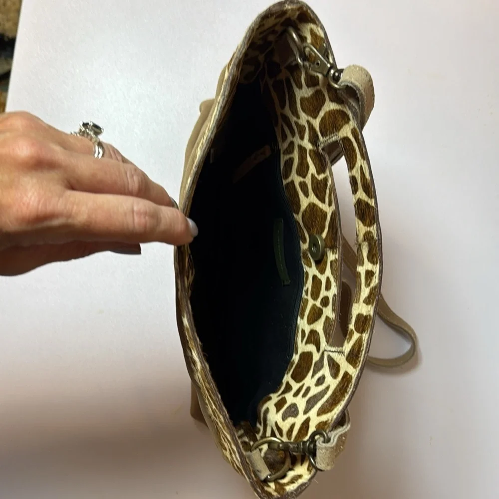 ANTHROPOLOGIE Calf Hair and Suede‎ Verona Textured Clutch